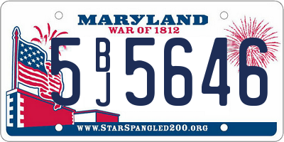 MD license plate 5BJ5646