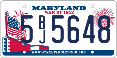 MD license plate 5BJ5648