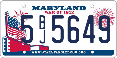 MD license plate 5BJ5649