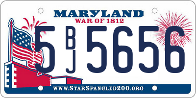 MD license plate 5BJ5656