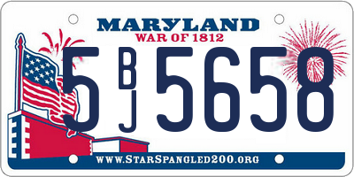 MD license plate 5BJ5658