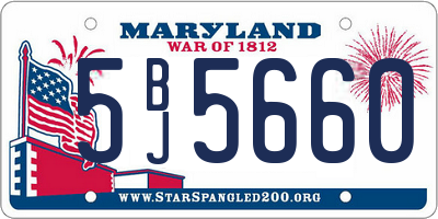MD license plate 5BJ5660