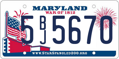 MD license plate 5BJ5670