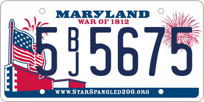 MD license plate 5BJ5675