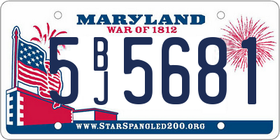 MD license plate 5BJ5681