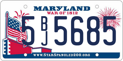 MD license plate 5BJ5685