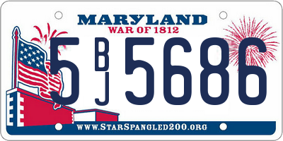 MD license plate 5BJ5686