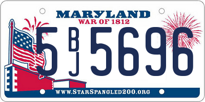 MD license plate 5BJ5696