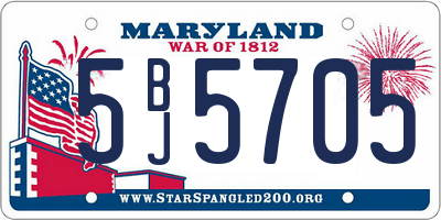MD license plate 5BJ5705