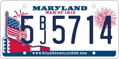 MD license plate 5BJ5714