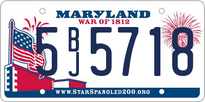 MD license plate 5BJ5718