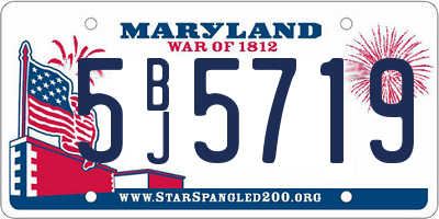 MD license plate 5BJ5719