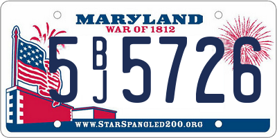 MD license plate 5BJ5726