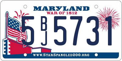 MD license plate 5BJ5731