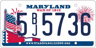 MD license plate 5BJ5736