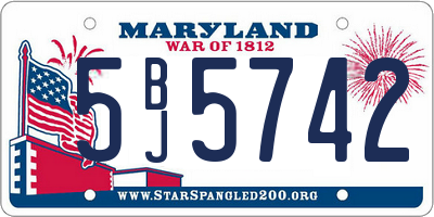 MD license plate 5BJ5742