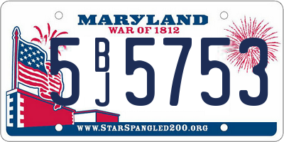 MD license plate 5BJ5753
