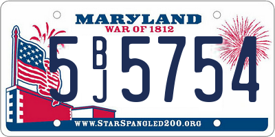 MD license plate 5BJ5754