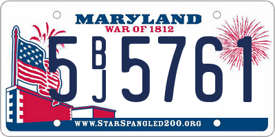 MD license plate 5BJ5761