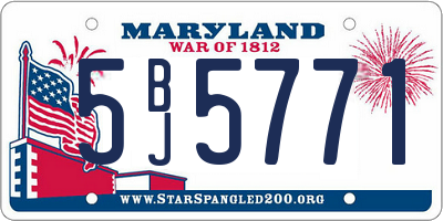 MD license plate 5BJ5771