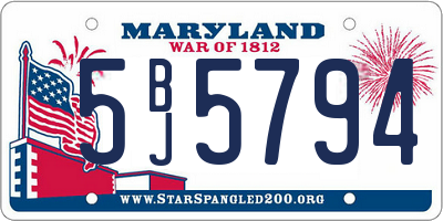 MD license plate 5BJ5794