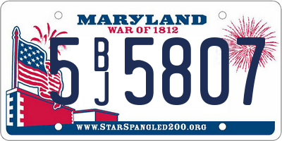 MD license plate 5BJ5807