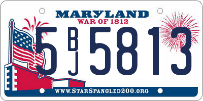 MD license plate 5BJ5813