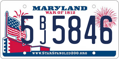 MD license plate 5BJ5846