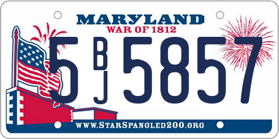 MD license plate 5BJ5857