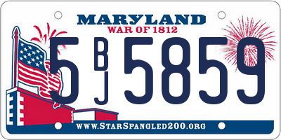 MD license plate 5BJ5859
