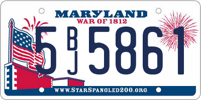 MD license plate 5BJ5861
