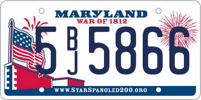 MD license plate 5BJ5866