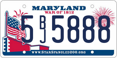 MD license plate 5BJ5888