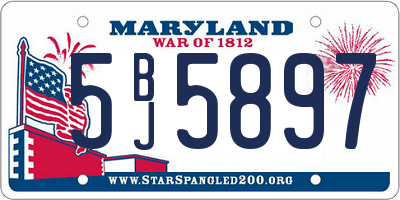 MD license plate 5BJ5897