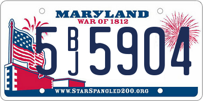 MD license plate 5BJ5904
