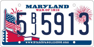 MD license plate 5BJ5913