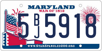 MD license plate 5BJ5918