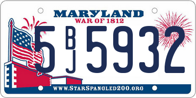 MD license plate 5BJ5932