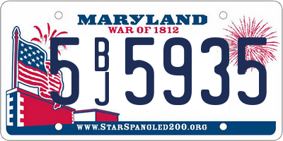 MD license plate 5BJ5935