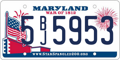 MD license plate 5BJ5953