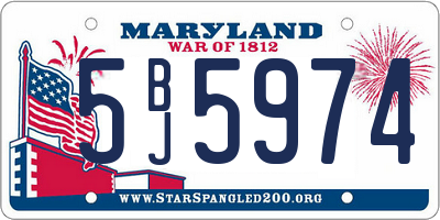 MD license plate 5BJ5974