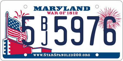 MD license plate 5BJ5976