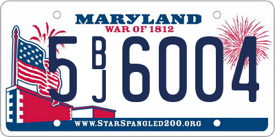MD license plate 5BJ6004