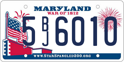 MD license plate 5BJ6010