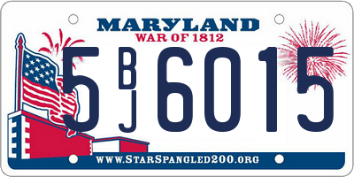 MD license plate 5BJ6015
