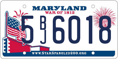 MD license plate 5BJ6018