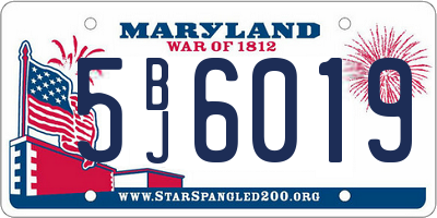 MD license plate 5BJ6019