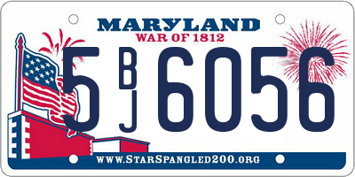 MD license plate 5BJ6056