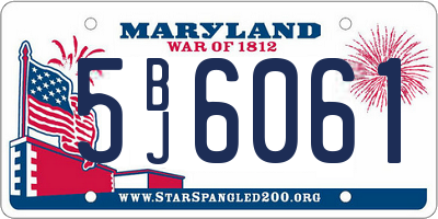 MD license plate 5BJ6061