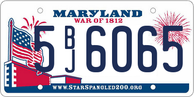 MD license plate 5BJ6065